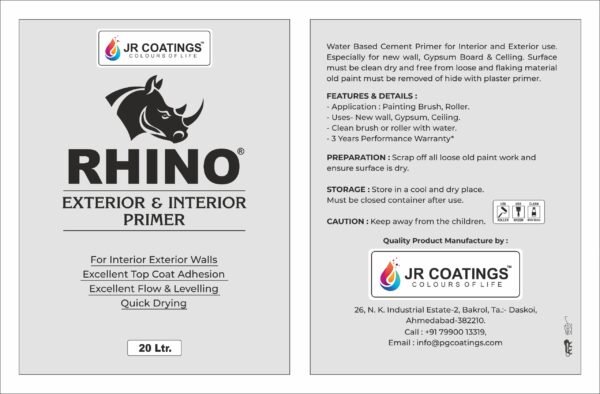 RHINO Exterior & Interior Primer - 20 Ltr - Image 2